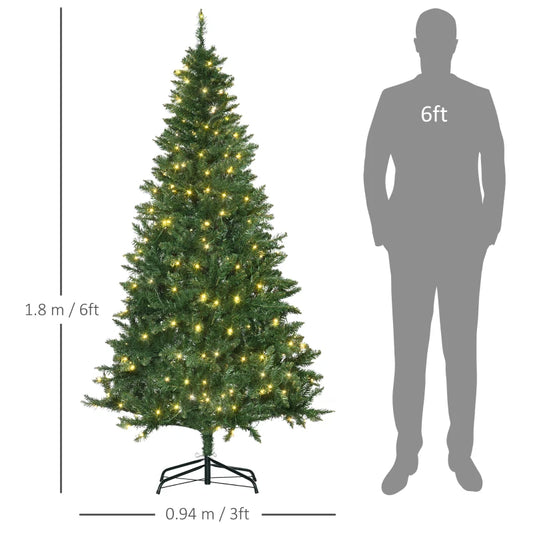HOMCOM 6FT Christmas Tree Warm White LED Light- 830-314v02