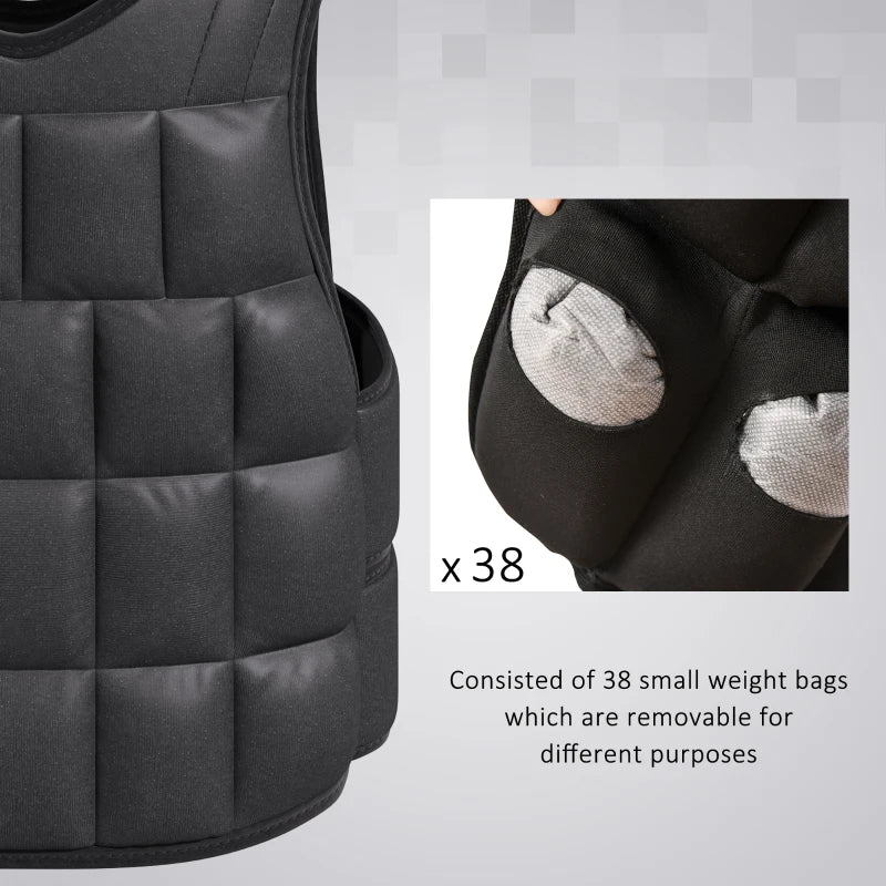 HOMCOM 10kg Weighted Vest, Adjustable Running Weight Vest