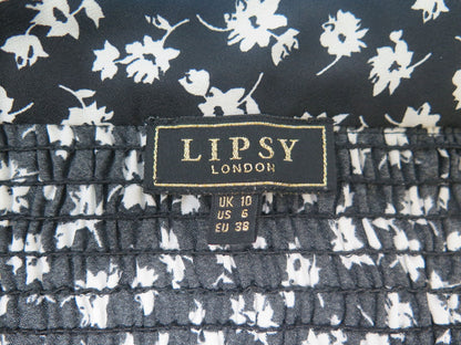LIPSY LONDON BLACK FLORAL DRESS-UK 10