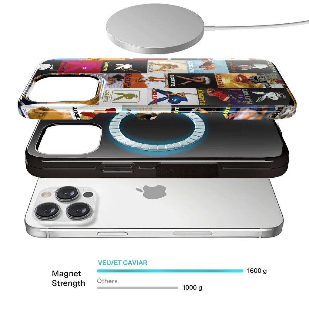 Playboy Centerfold iPhone Case 14 Pro Max & Magnetic Power Pack