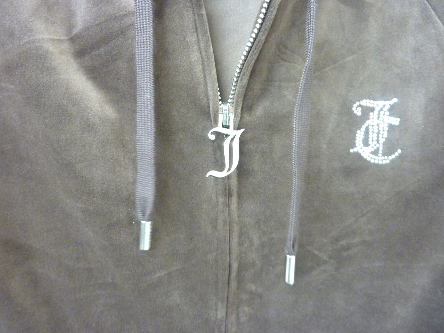 JUICY COUTURE HOODED VELOUR JACKET-SIZE MEDIUM