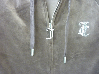 JUICY COUTURE HOODED VELOUR JACKET-SIZE MEDIUM