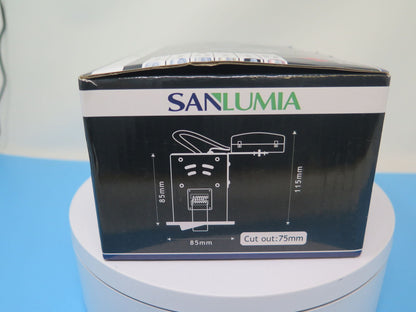 2 X SANLUMIA LED FIRE RATED DOWNLIGHT FITTING-SATIN NICKEL