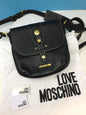 LOVE MOSCHINO WOMANS SADDLE HANDBAG REAL LEATHER