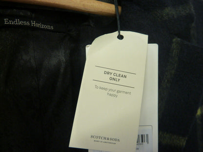 SCOTCH AND SODA CHECKED COAT-SMALL-NAVY