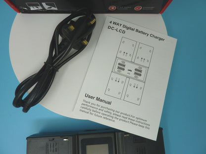 4 WAY DIGITAL BATTERY CHARGER DC-LCD
