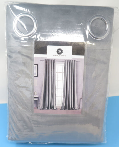 IMPERIAL ROOMS VELVET EYELRT CURTAINS-GREY-66X90"