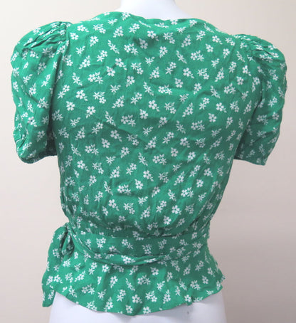 LOS ANGELES ATELIER & OTHER STORIES WRAP AROUND TOP-GREEN-UK8/10-EU36