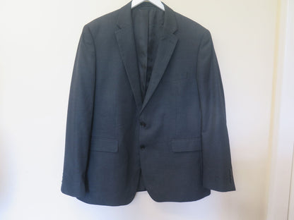 MOSS ESQ REGULAR FIT CHARCOAL STRETCH SUIT-JACKET 46"REGULAR-TROUSERS 38"W LONG
