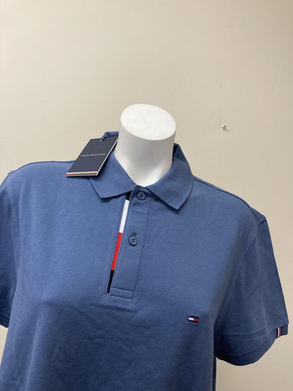 Tommy Hilfiger Logo Polo T Shirt Blue Medium