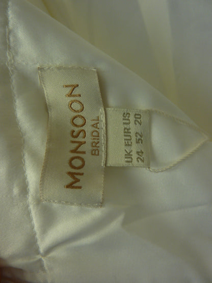 MONSOON KATE PEARL TRIM MAXI DRESS-IVORY-UK24 RRP:£150
