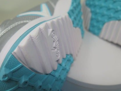 CALLAWAY LADY AURORA GOLF SHOES-UK7-SILVER/LIGHT BLUE