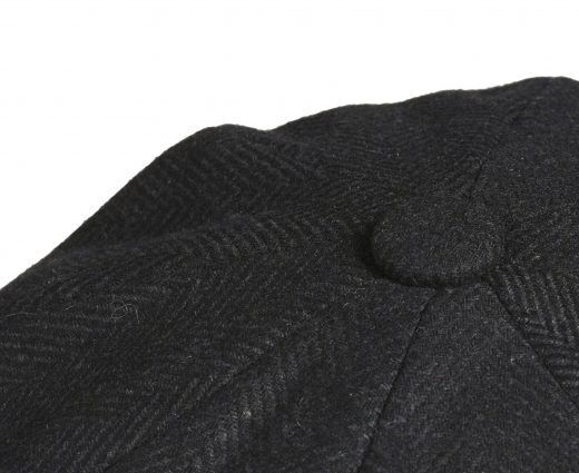PEAKY BLINDERS Melton Wool Black Herringbone Newsboy Cap