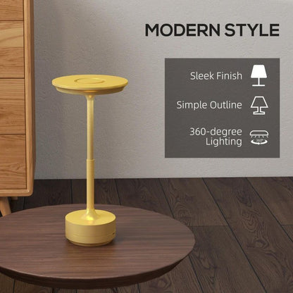 HOMCOM Cordless Touch Table Lamp With 4000mAh Rechargeable Battery - Gold