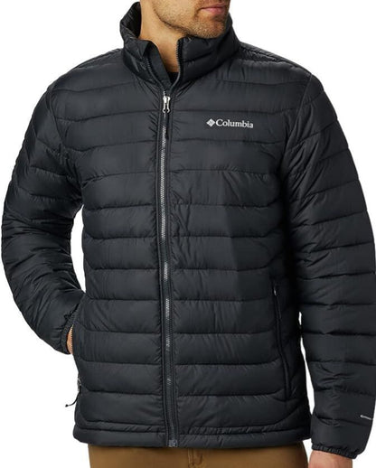 MENS COLUMBIA POWDER LITE PUFFER JACKET-BLACK-XXL
