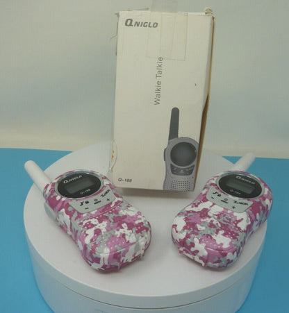 2 X QNIGLO PINK CAMO WALKIE TALKIES