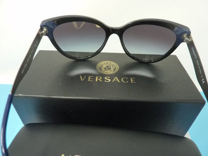VERSACE SUNGLASSES 4388 CAT EYE BLACK/BLUE/SILVER
