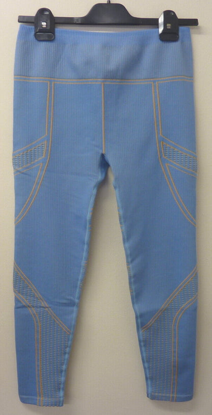 FABLETICS SEAMLESS HIGH-WAISTED COMPRESSIVE LEGGINGS-I LOVE BLUE/GOLDEN RAY-L