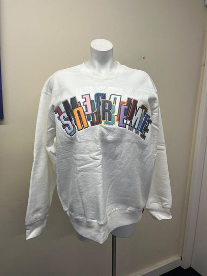 SUPREME STACKED CREWNECK FLEECE WHITE MED