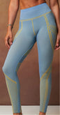 FABLETICS SEAMLESS HIGH-WAISTED COMPRESSIVE LEGGINGS-I LOVE BLUE/GOLDEN RAY-L