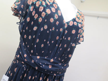 JOLIE MOI MABLY MIRROR PRINT MAXI MESH DRESS-UK 16