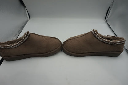 Ella shoes: Kelly women Embroided Faux Fur Lined Mule Slippers-UK6