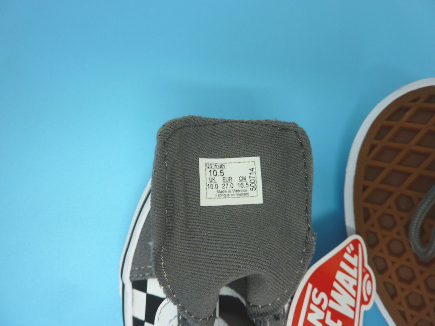 KIDS GREY OFF THE WALL VANS SIZE UK 10