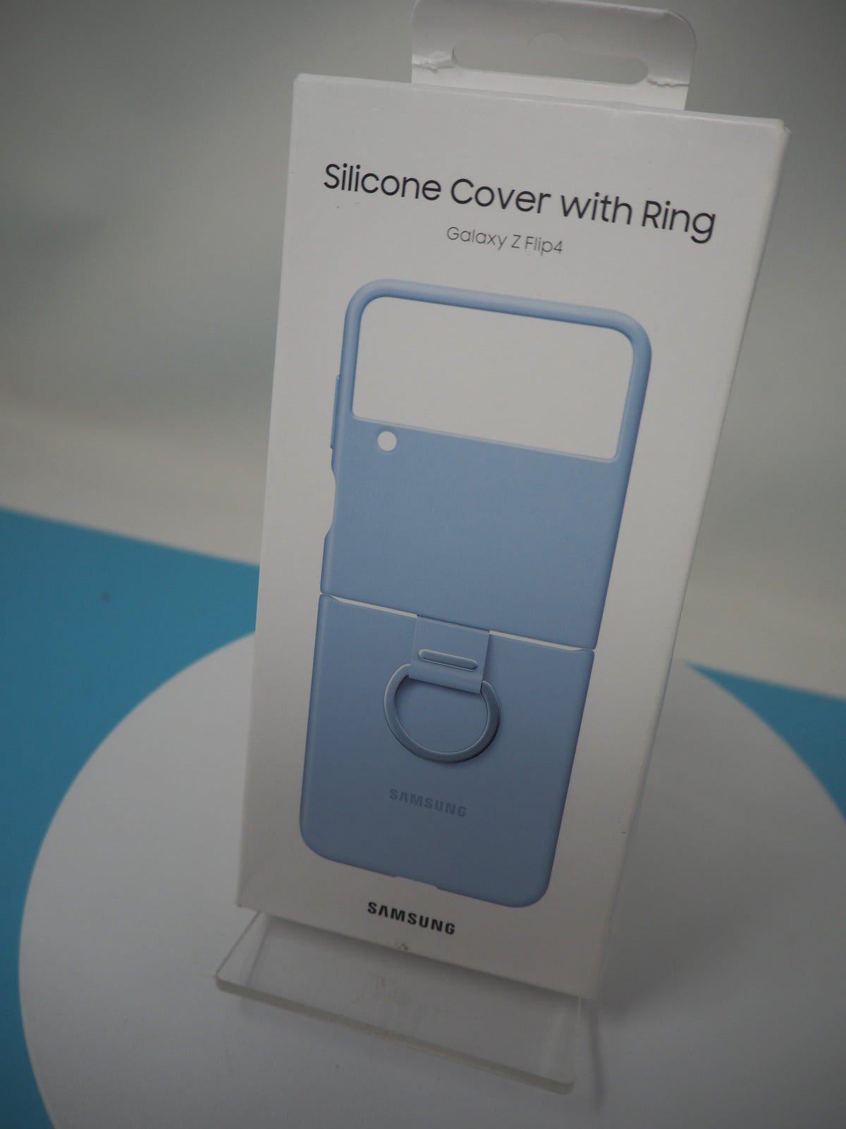 Silicone Cover With Ring Galaxy Z Flip 4 Light Blue