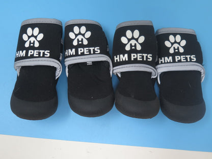 HM PETS HOOK & LOOP WATERPROOF DOG BOOTE-SMALL-BLACK