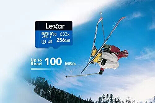 Lexar 633x 256GB Micro SD Card, microSDXC UHS-I Card + SD Adapter, microSD