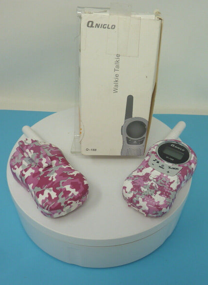2 X QNIGLO PINK CAMO WALKIE TALKIES