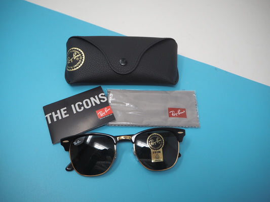 Ray-Ban RB 3016 Clubmaster W0365 Polished Black On Gold