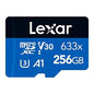 Lexar 633x 256GB Micro SD Card, microSDXC UHS-I Card + SD Adapter, microSD