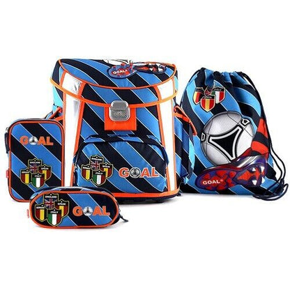 Goal School briefcase set Goal blue stripes