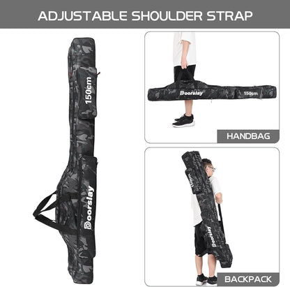 doorslay Fishing Rod Case Three Layers Fishing Rod Bag