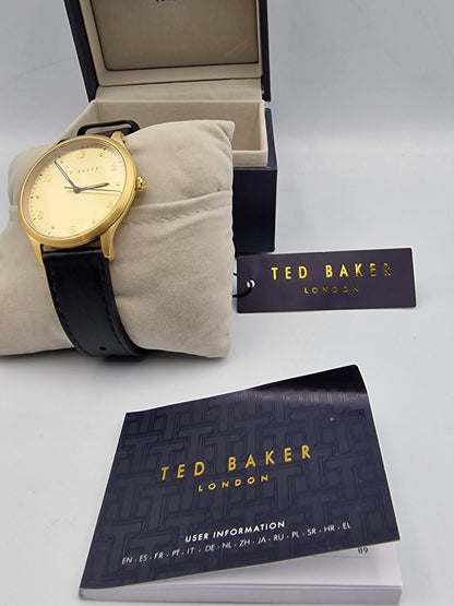 Ted Baker Manhatt 40 mm Men's Black Leather Watch BKPMHF905