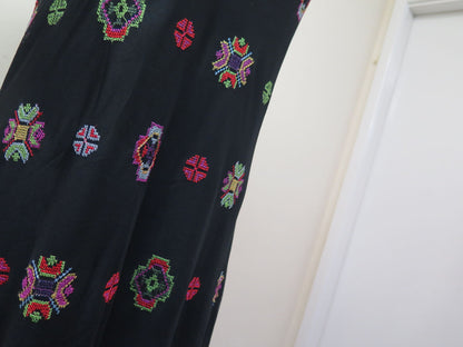 DESIGUAL CASUAL TULLE MIDI DRESS-UK14-BLACK/MULTI