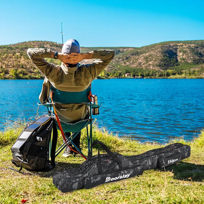 doorslay Fishing Rod Case Three Layers Fishing Rod Bag