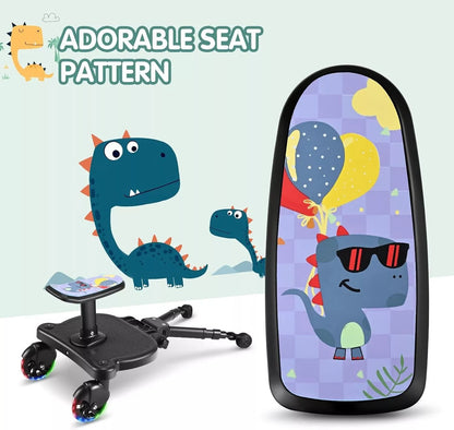 Universal Buggy Board Patterned Seat Kiddy Board with LED Flashing Wheels