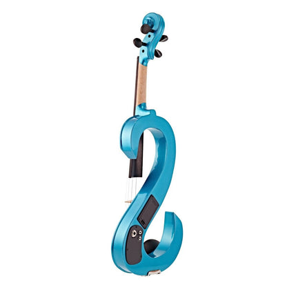 Stagg S-Shaped Electric Violin Outfit, Metallic Blue