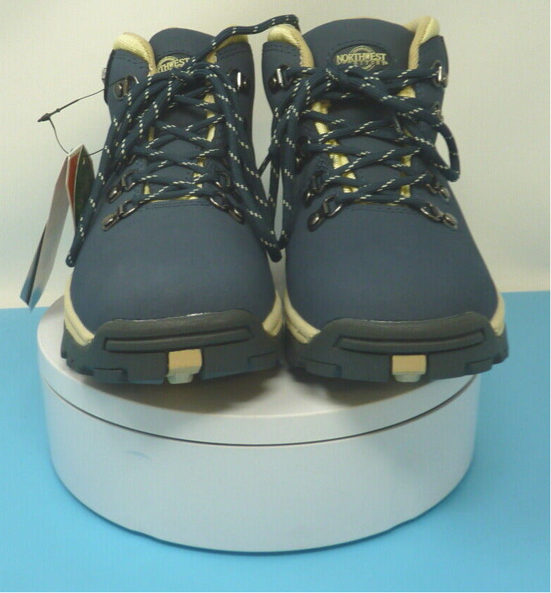 WOMENS NORTHWEST TERRITORY LEATHER WALKING/HIKIN BOOTS-BLUE-UK4