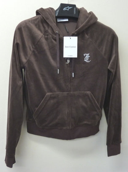 JUICY COUTURE HOODED VELOUR JACKET-SIZE MEDIUM