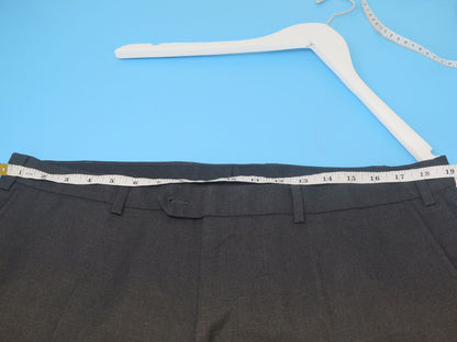 MOSS ESQ REGULAR FIT CHARCOAL STRETCH SUIT-JACKET 46"REGULAR-TROUSERS 38"W LONG