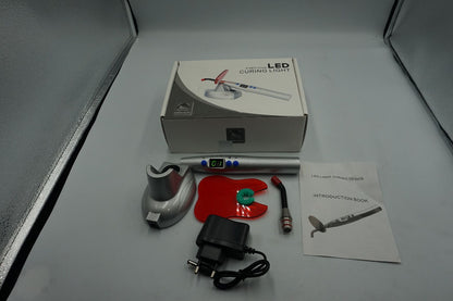 Dental 10W Wireless Cordless LED Curing Light Lamp 2000mw/cm2 Blue Light Silver
