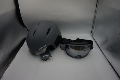 Odoland size small ski helmet and ski googles-GREY