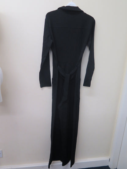 THE WHITE COMPANY-JERSEY UTILITY JUMPSUIT-BLACK-UK10