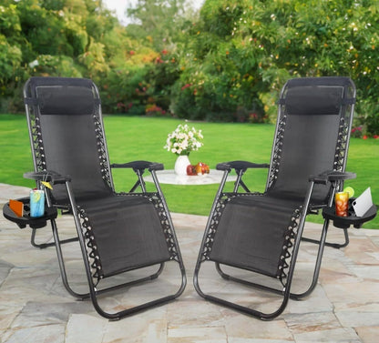 EPISENT ZERO GRAVITY CHAIR-SET OF 2 BLACK