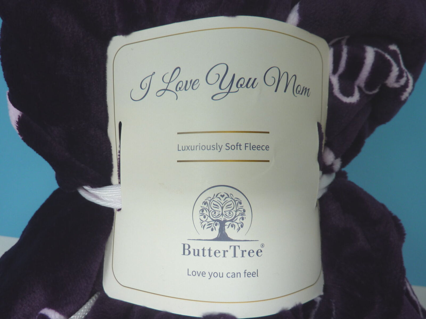 BUTTERTREE I LOVE YOU MOM BLANKET-PURPLE-65X50"