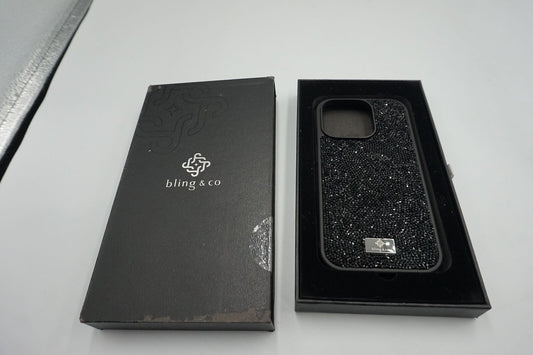 BEZ case for iphone 15 with bling and co jet black glitter