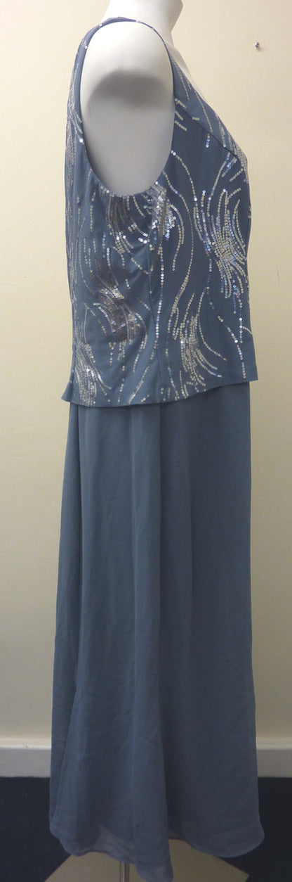ALEX EVENINGS OCCASION DRESS-STEEL BLUE-UK18
